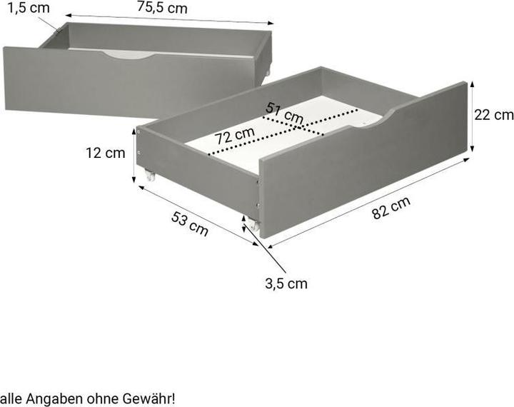 Actual product image Homestyle4u Palettenbett mit Bettkästen & Matratze (90 x 200 cm)