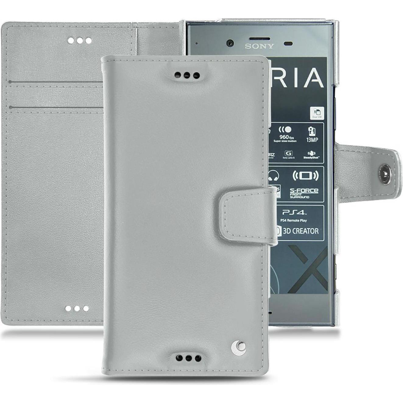 Thumbnail - Noreve Lederschutzhülle Wallet (Sony Xperia XZ1), Smartphone Hülle, Grau