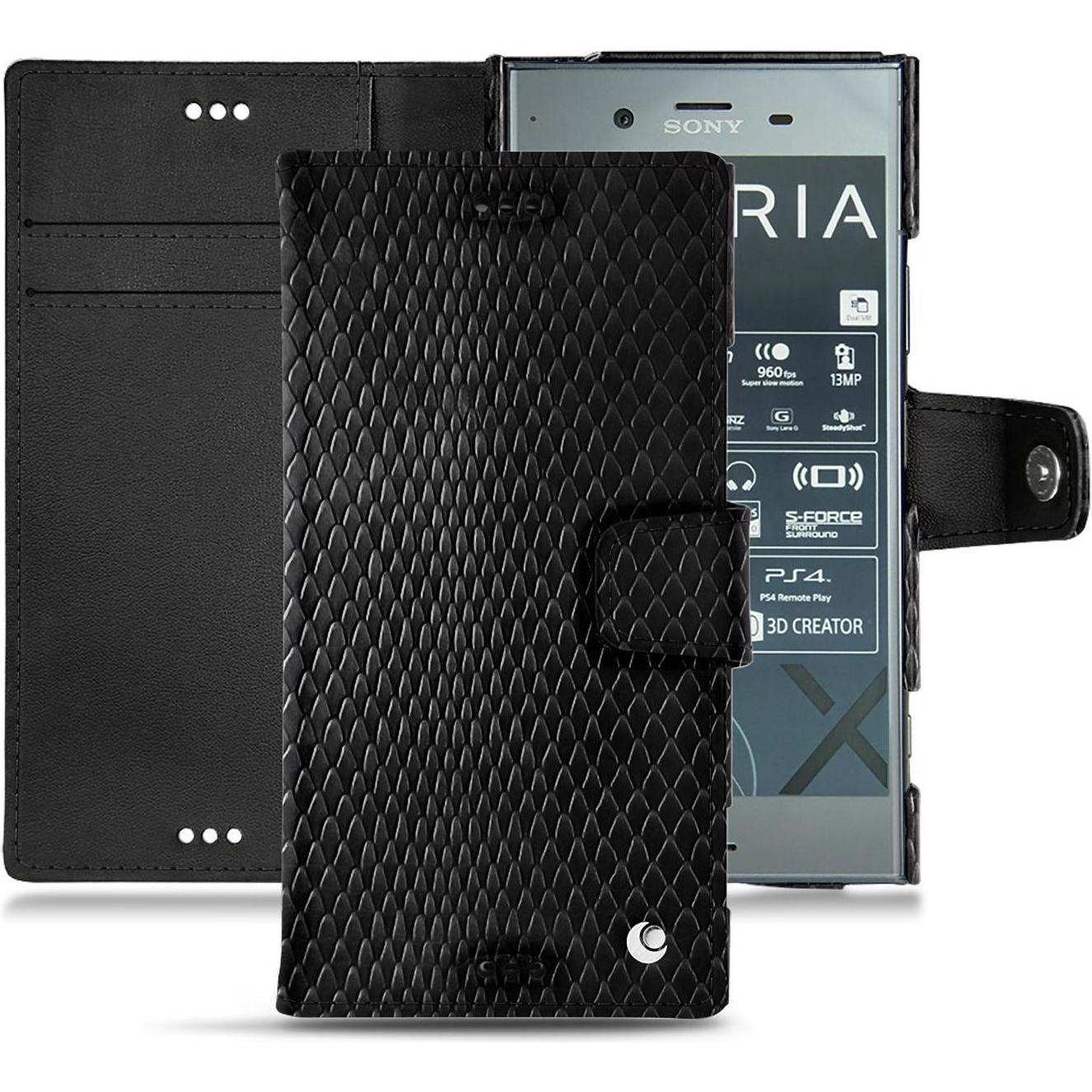 Thumbnail - Noreve Lederschutzhülle Wallet (Sony Xperia XZ1), Smartphone Hülle, Schwarz