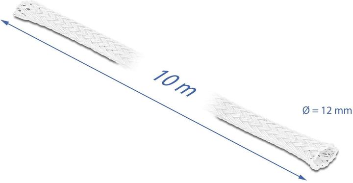 Immagine prodotto Delock Guaina intrecciata espandibile 10 m x 12 mm bianca (Tubo cavi, 1000 cm)