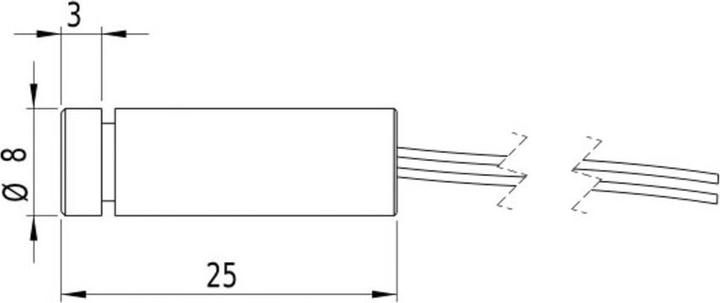 Actual product image Picotronic PICO 70100068 - Dot laser module red 650 nm 3 VDC 8x25 mm class (70100068)