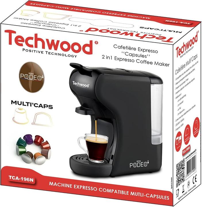 Immagine prodotto Techwood Caffettiera a capsule TCA-196N (nero) (NESCAFÉ Dolce Gusto)