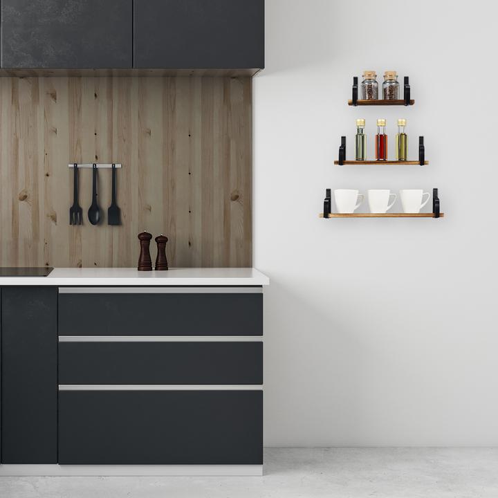 Immagine prodotto Relaxdays Set 3 Mensole da Muro, Salotto & Corridoio (43 x 12,5 x 10,5 cm)