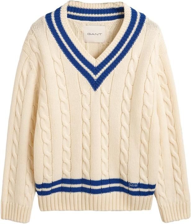 Produktbild GANT Kabel V-hals, crÃ¨me, S (S)