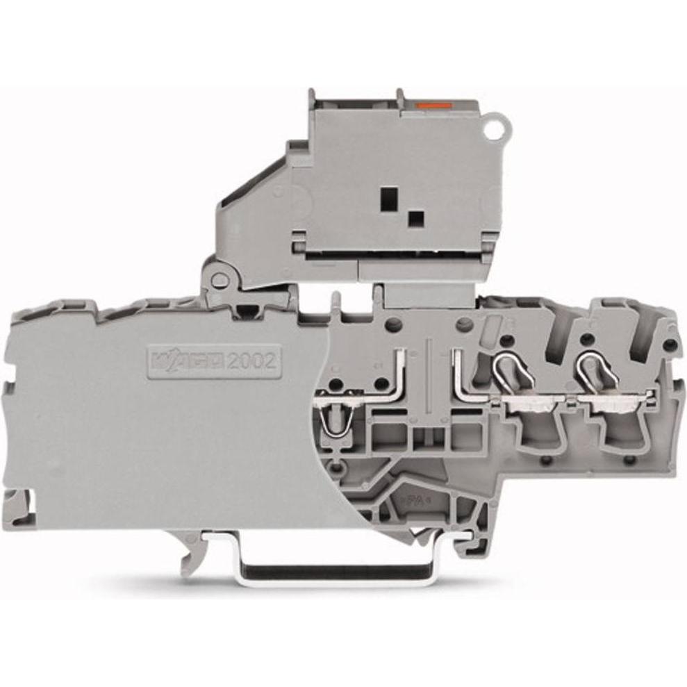 Wago 2002-1811/1000-542 Sicherungsklemme 6.20 mm Zugfeder Belegung: L Grau 50 St, Accessori di elettronica + Alloggiamento, Grigio