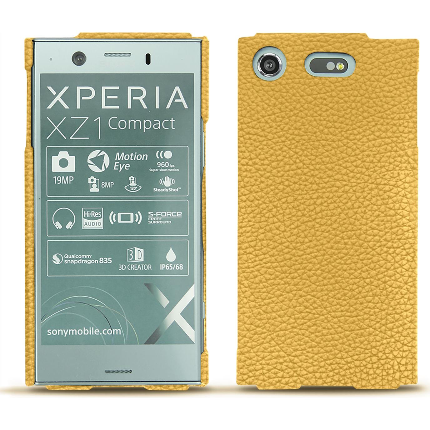 Noreve Lederschutzhülle (Sony Xperia XZ1 Compact), Smartphone Hülle, Orange