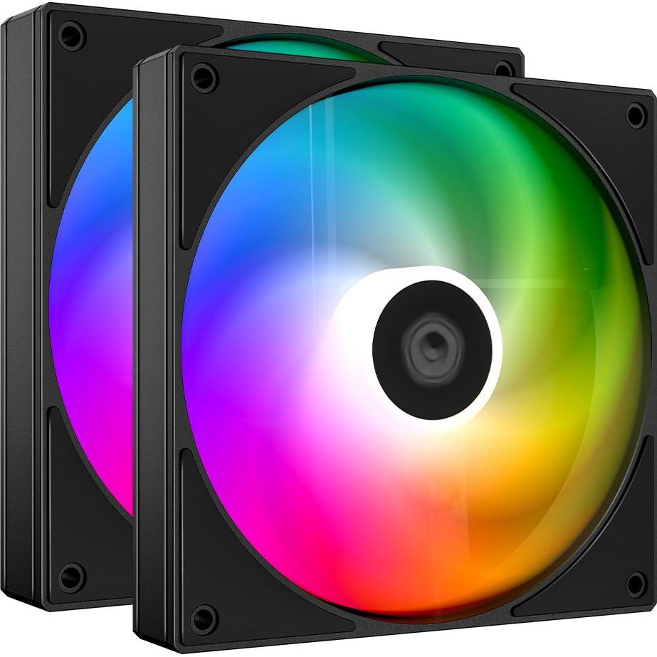ID-Cooling AS-140-ARGB-K (2-pack) - Kabinet kler - 140mm - Sort med RGB LED lys - 25 dBA (140 mm, 2 x), Ventola PC, Nero