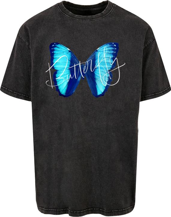 Immagine prodotto Merchcode Farfalla Blu - Maglietta oversize pesante lavata con acido - 117169 (XL)