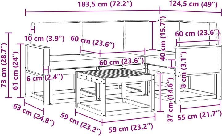 Produktbild vidaXL Outdoor-Sofa