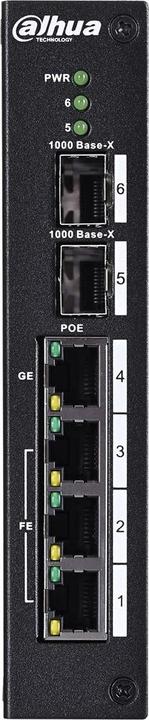 Productafbeelding Dahua PFS3206-4P-96 Netwerkschakelaar Managed L2 Fast Ethernet (10/100) Power over Ethernet (PoE) (4 ports)