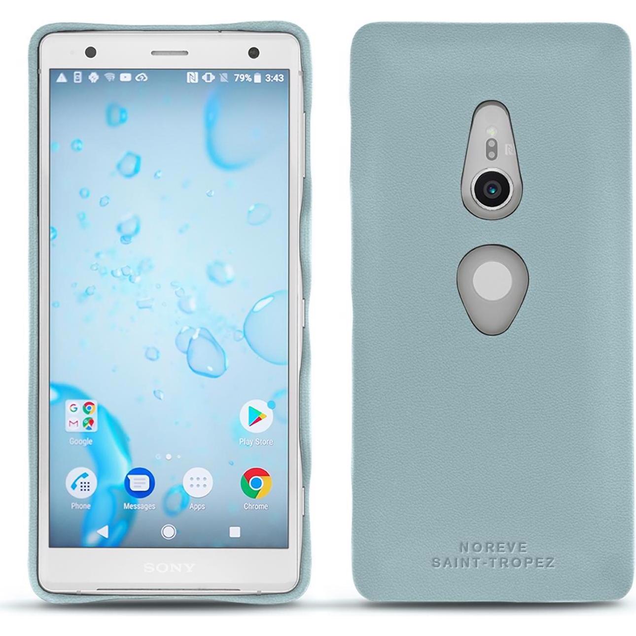 Noreve Lederschutzhülle (Sony Xperia XZ2), Smartphone Hülle, Blau