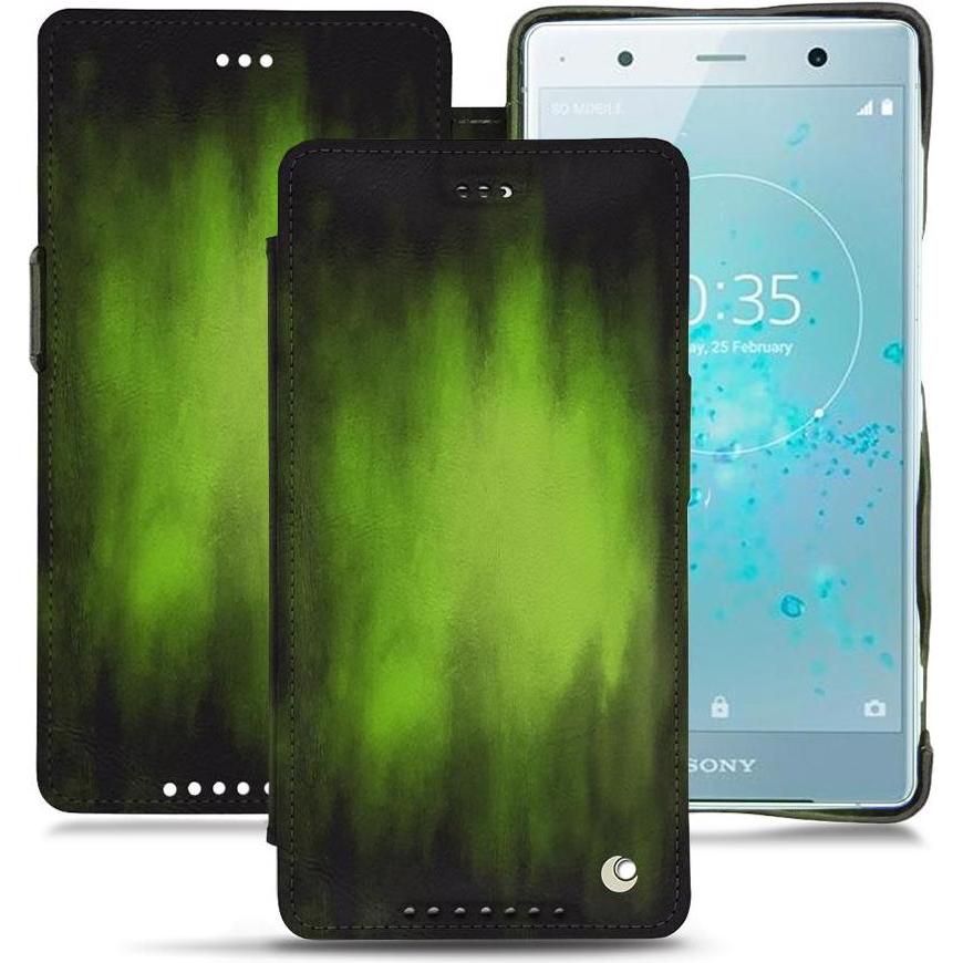 Thumbnail - Noreve Lederschutzhülle horizontal (Sony Xperia XZ2 Premium), Smartphone Hülle, Grün
