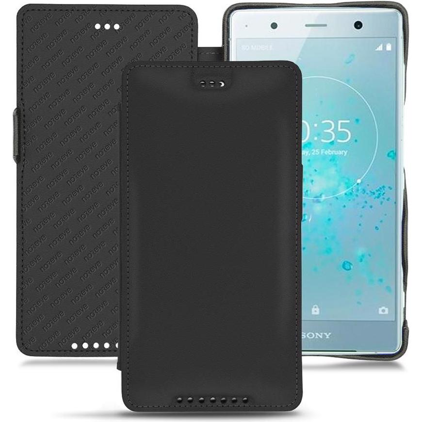 Noreve Lederschutzhülle horizontal (Sony Xperia XZ2 Premium), Smartphone Hülle, Schwarz
