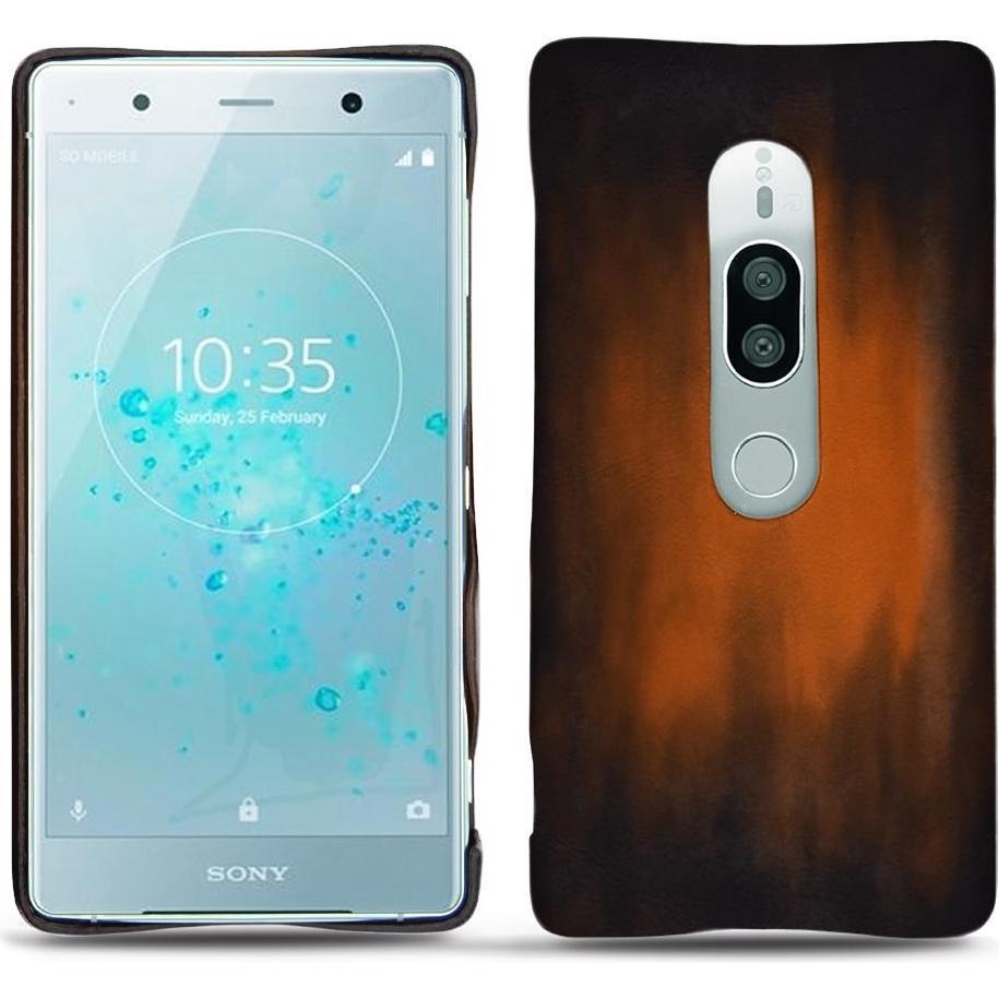 Noreve Lederschutzhülle (Sony Xperia XZ2 Premium), Smartphone Hülle, Braun