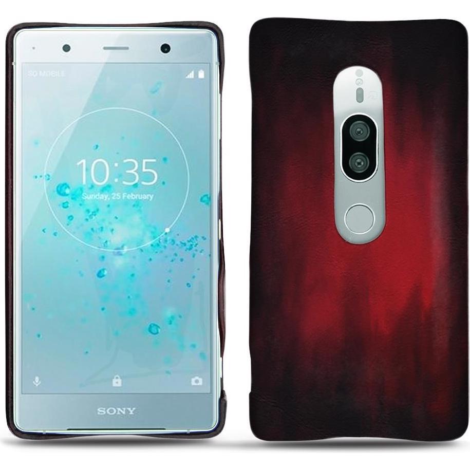 Noreve Lederschutzhülle (Sony Xperia XZ2 Premium), Smartphone Hülle, Rot