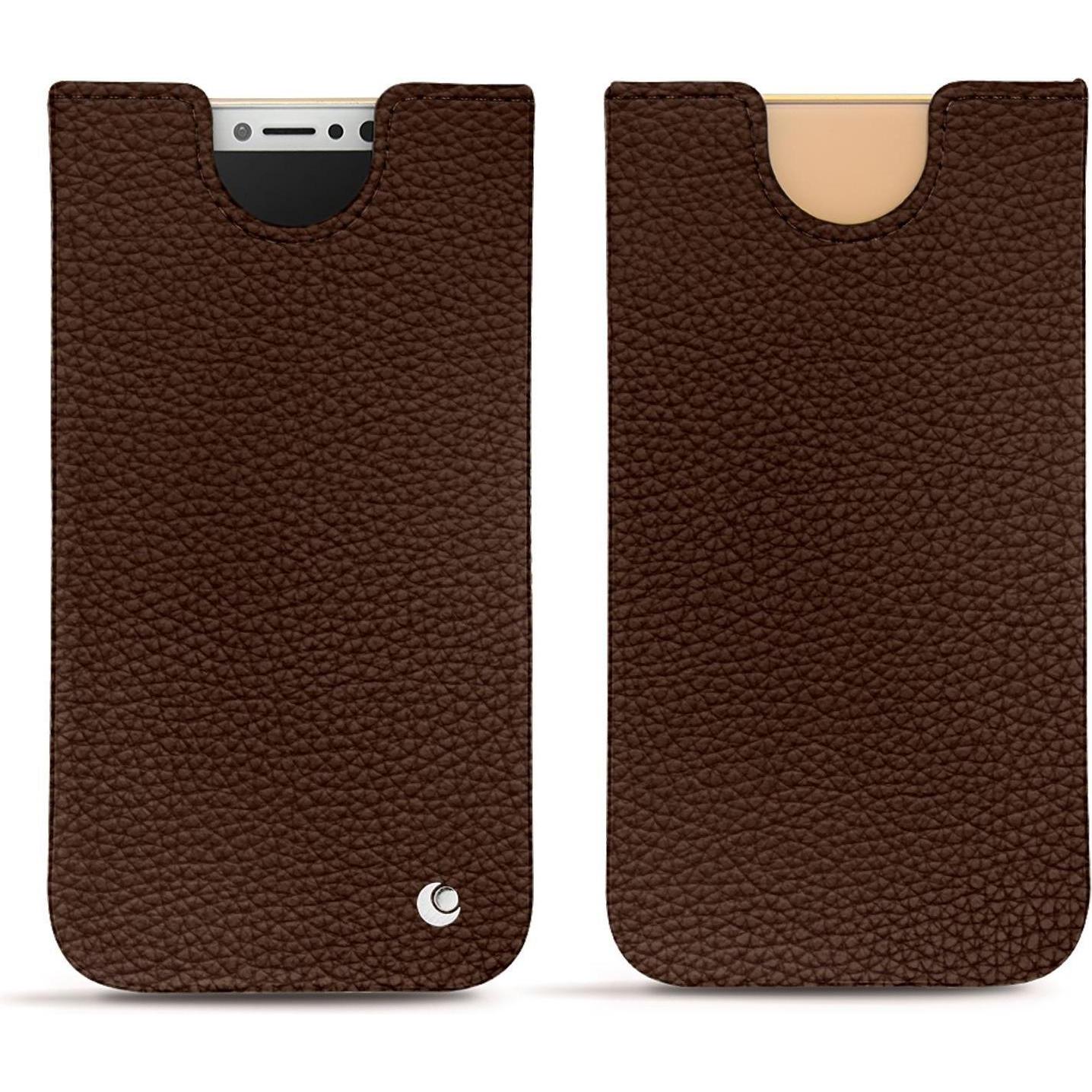 Noreve Lederschutzhülle (Apple iPhone XS), Smartphone Hülle, Braun