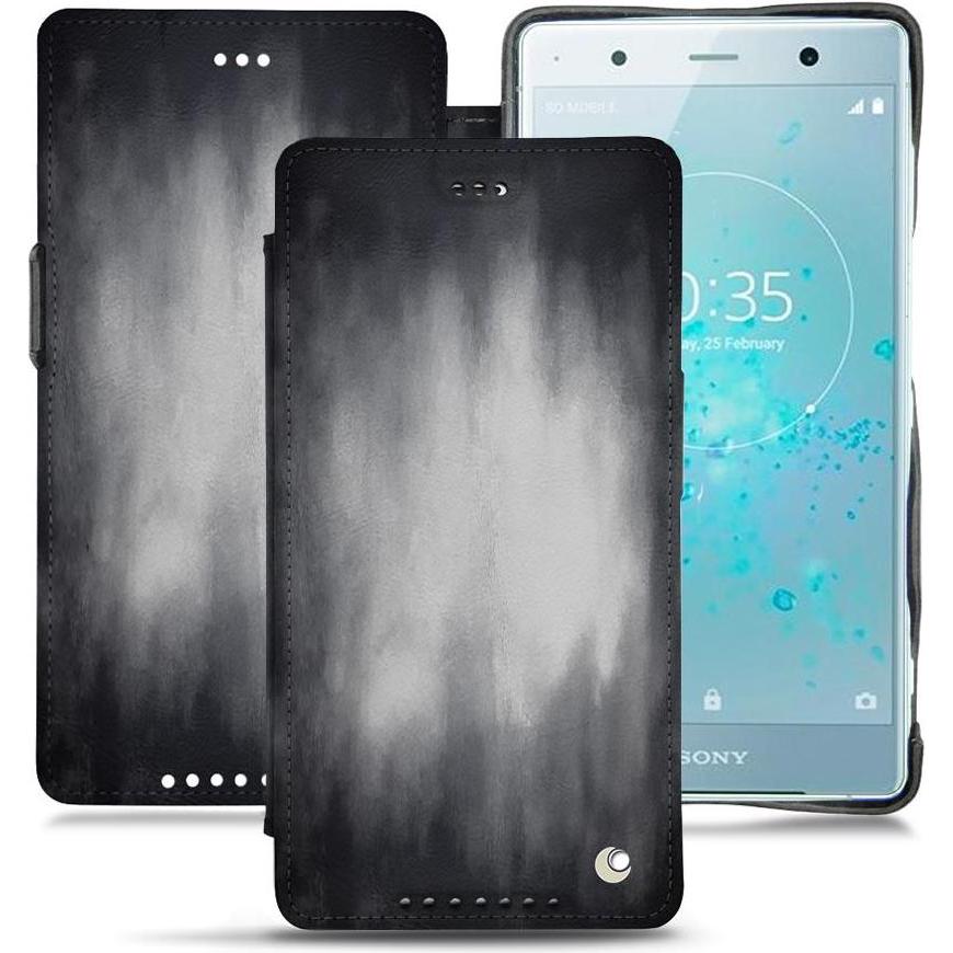 Thumbnail - Noreve Lederschutzhülle horizontal (Sony Xperia XZ2 Premium), Smartphone Hülle, Grau