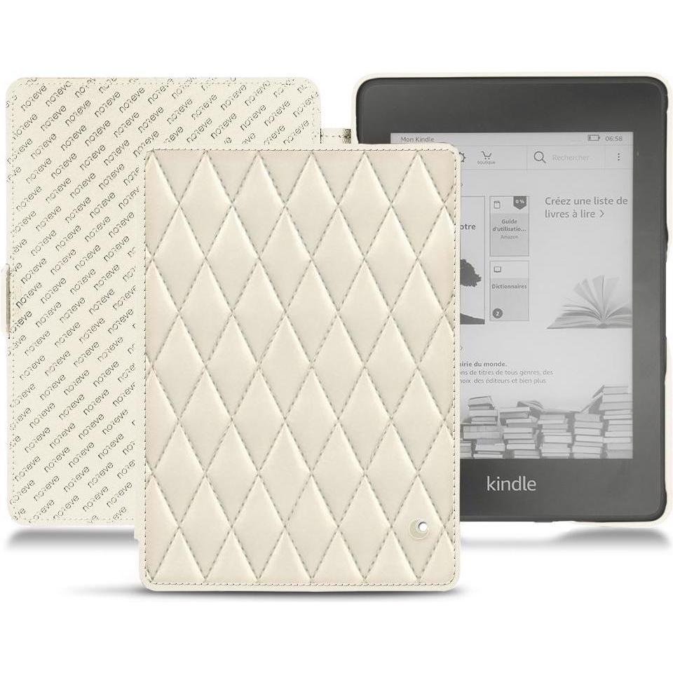 Noreve Lederschutzhülle horizontal (Kindle Paperwhite 2018), Tablet Hülle, Weiss