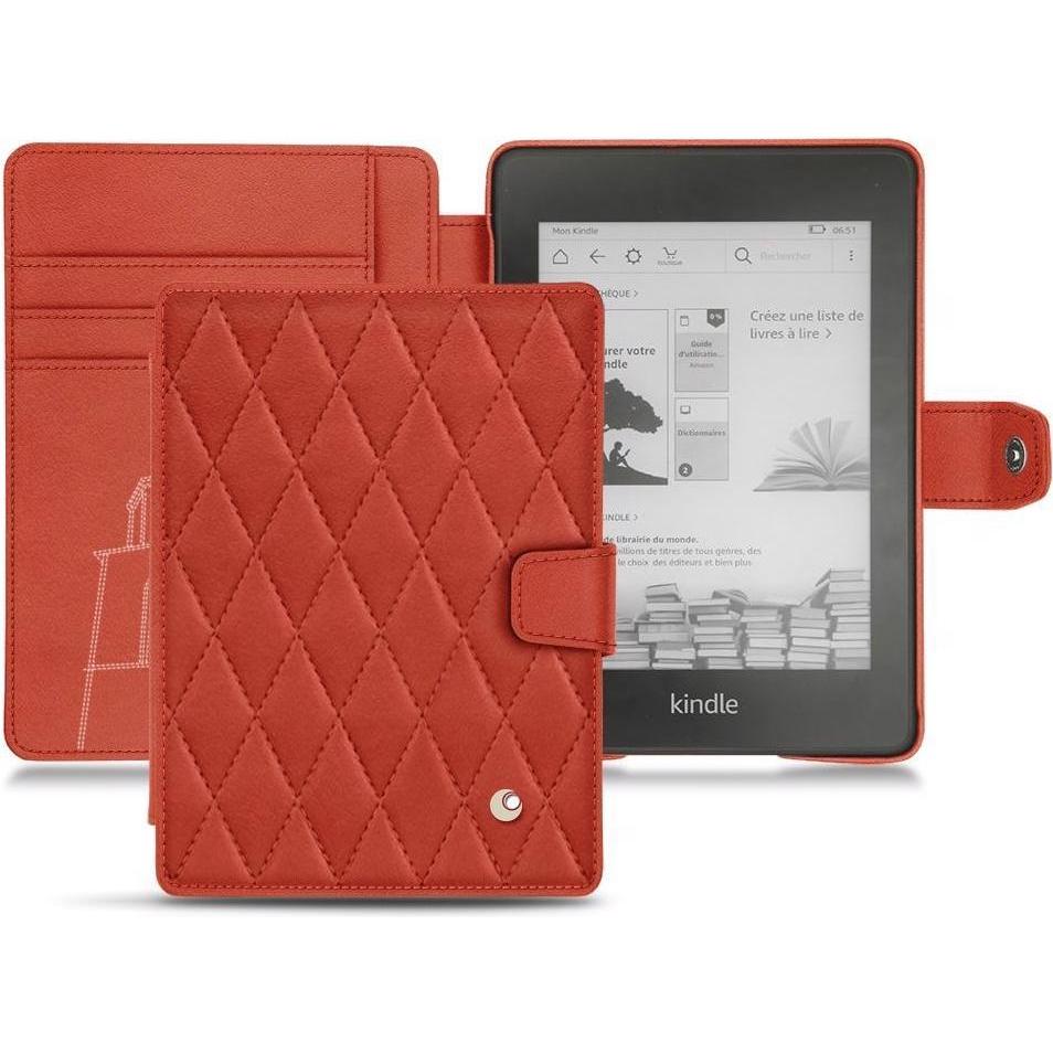 Noreve Lederschutzhülle Wallet (Kindle Paperwhite 2018), eReader Zubehör, Orange