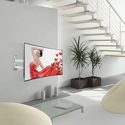 Image du produit Barkan Support TV mural 13-65", métal, blanc (Mur, 65", 40 kg)