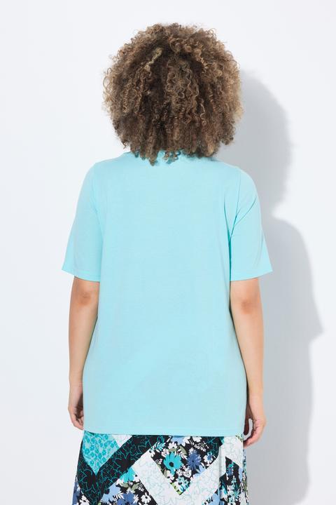 Image du produit Ulla Popken T-shirt motif mandala, décolleté rond et manches courtes, coupe évasée (42, 44)
