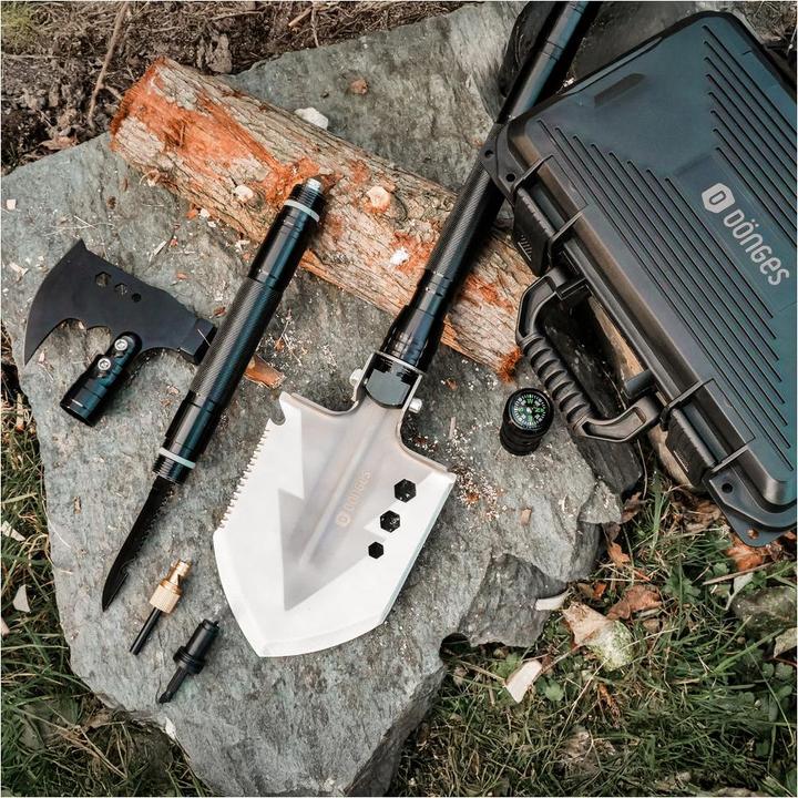 Immagine prodotto Dönges Multifunktionaler Klappspaten mit Axt in Kunststoff Box