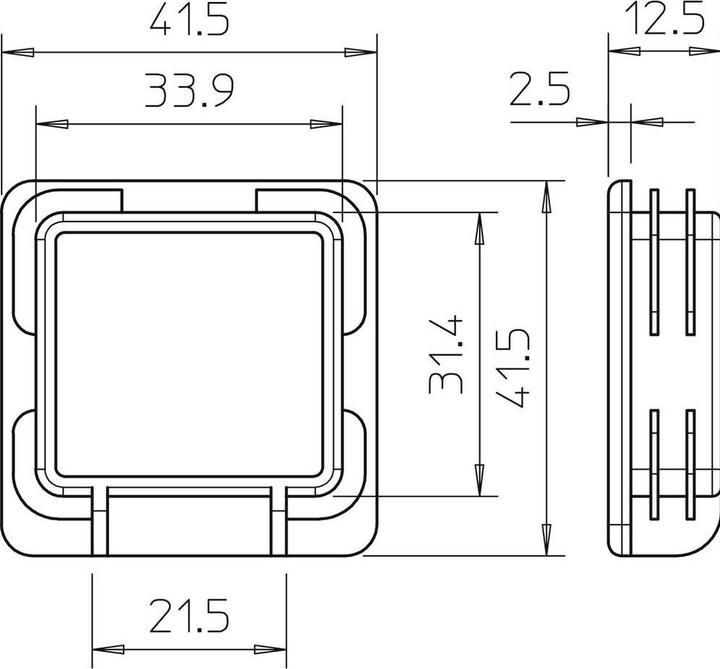 Actual product image OBO Bettermann OBO MS4141 EK End cap for profile rail MS 41 41x41mm pas