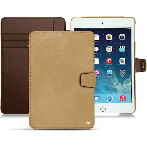 Noreve Lederschutzhülle Wallet (iPad Mini 5), Tablet Hülle, Braun