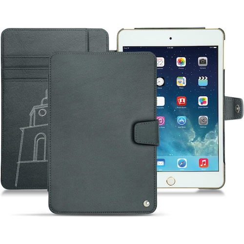 Noreve Lederschutzhülle Wallet (iPad Mini 5), Tablet Hülle, Blau