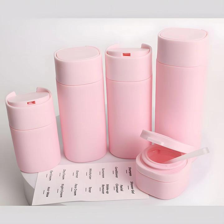 Actual product image Swissdetector Luxury cosmetic bottle set - Pink (Additional padding)