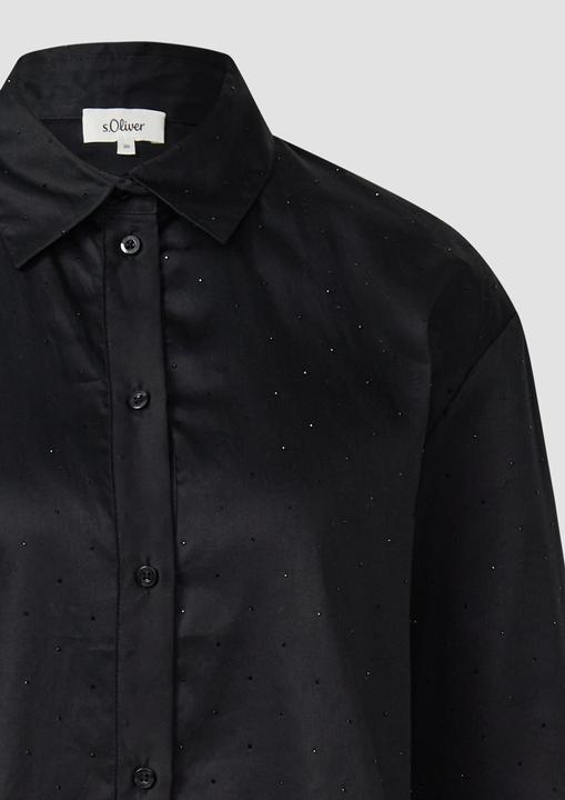 Immagine prodotto s.Oliver Bluse Hemdbluse mit Glitzersteinen und Schnürung am Saum (36)