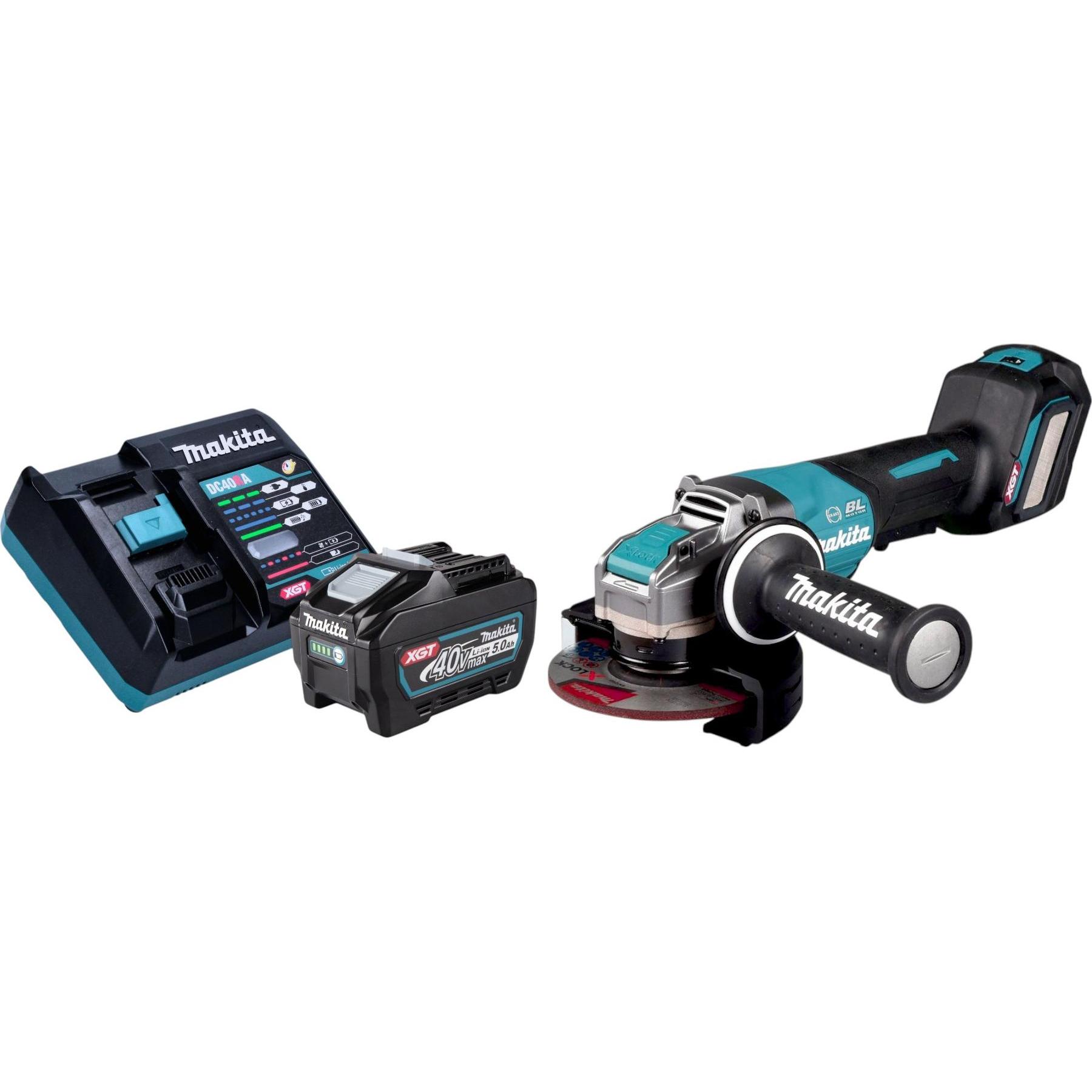 Makita, Winkelschleifer, GA 044 GT101 Akku Winkelschleifer 40 V max. 125 mm X-LOCK Brushless + 1x Akku 5,0 Ah + (125 mm)