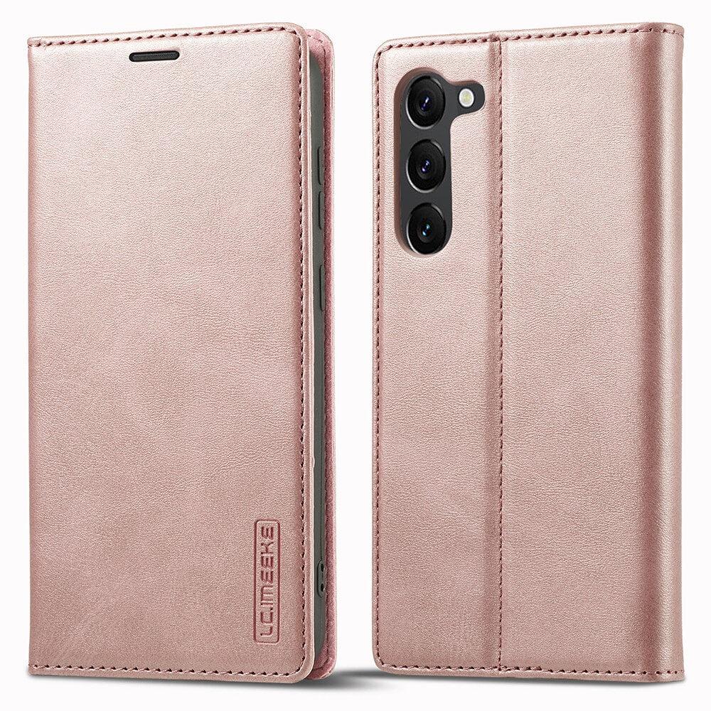 Cover-Discount Galaxy S23+ - Stand Flip Case Hülle rosa (Samsung Galaxy S23+), Smartphone Hülle, Rosa