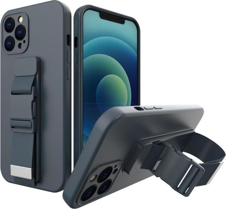 Hurtel Corda custodia Gel Cordino con catena Cordino per borsa Xiaomi Redmi Note 10 / Redmi Note 10S blu (Xiaomi Redmi Note 10, Xiaomi Redmi Nota 10S)