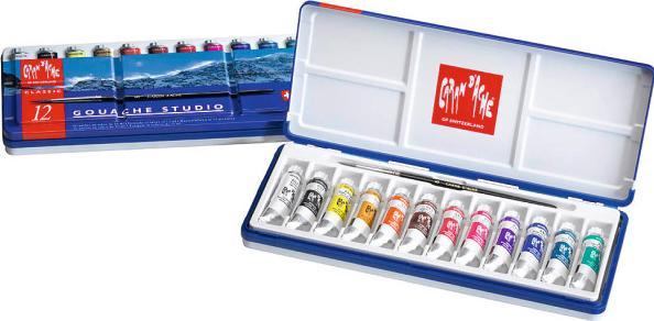 Image du produit Caran d'Ache Gouache Studio Tuben 10ml Metallschachtel (Multicolore, 120 ml)