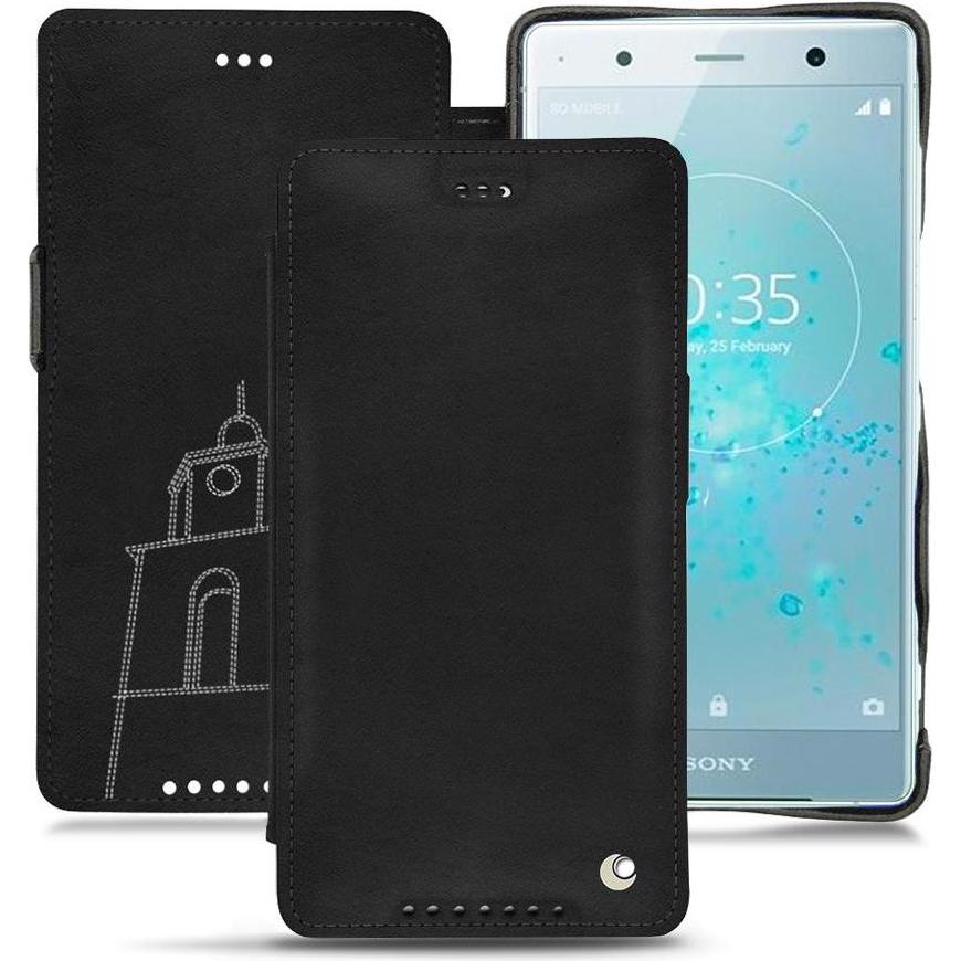 Noreve Lederschutzhülle horizontal (Sony Xperia XZ2 Premium), Smartphone Hülle, Schwarz