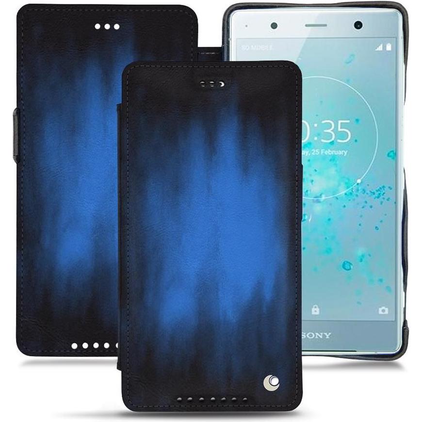 Thumbnail - Noreve Lederschutzhülle horizontal (Sony Xperia XZ2 Premium), Smartphone Hülle, Blau