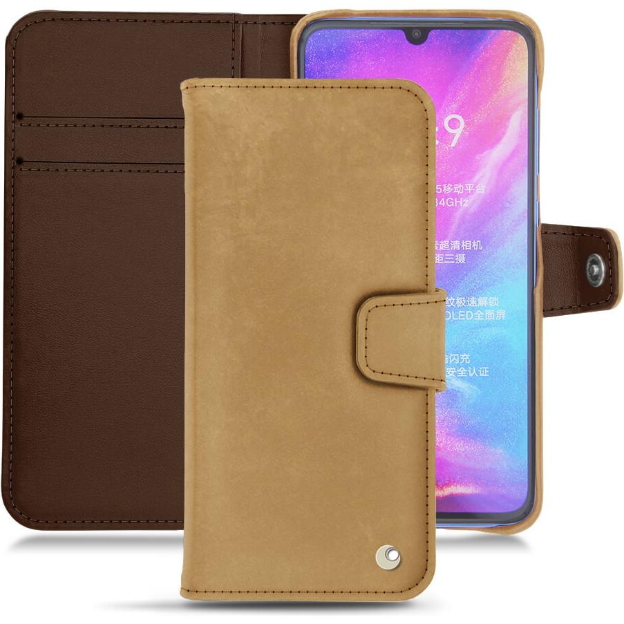 Noreve Lederschutzhülle Wallet (Xiaomi Mi 9), Smartphone Hülle, Braun