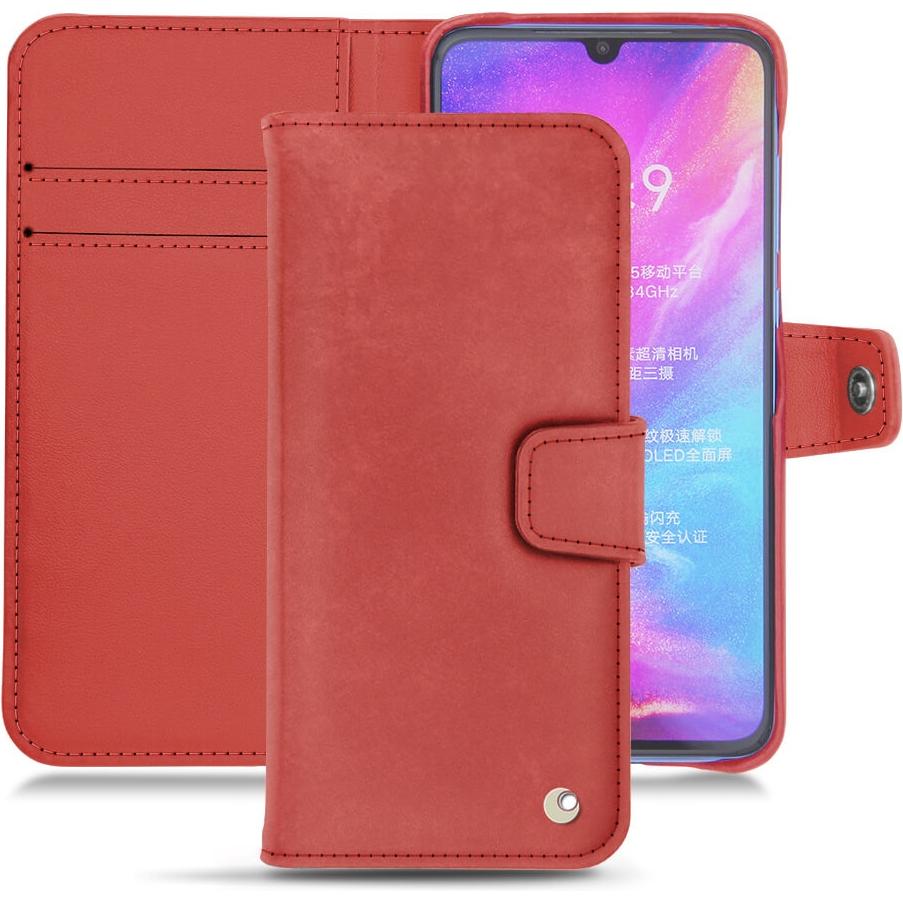 Noreve Lederschutzhülle Wallet (Xiaomi Mi 9), Smartphone Hülle, Rot