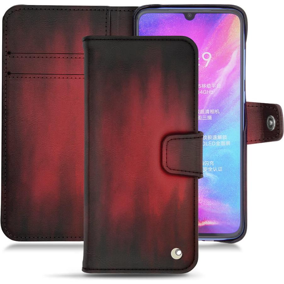 Noreve Lederschutzhülle Wallet (Xiaomi Mi 9), Smartphone Hülle, Rot