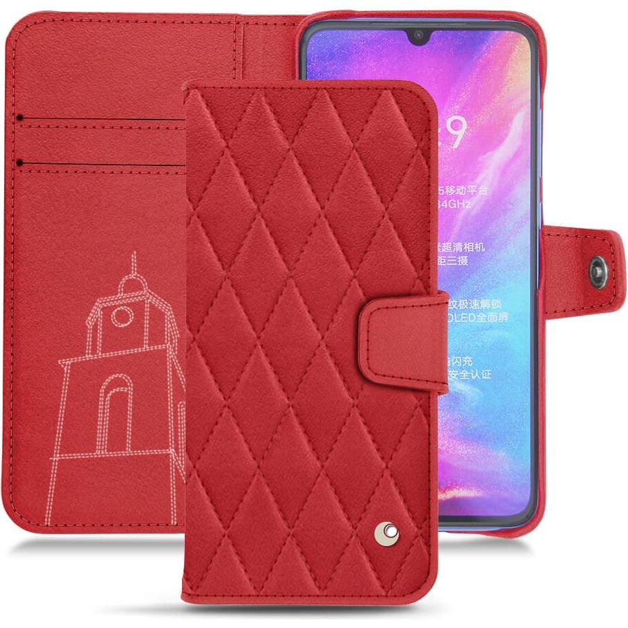 Noreve Lederschutzhülle Wallet (Xiaomi Mi 9), Smartphone Hülle, Rot