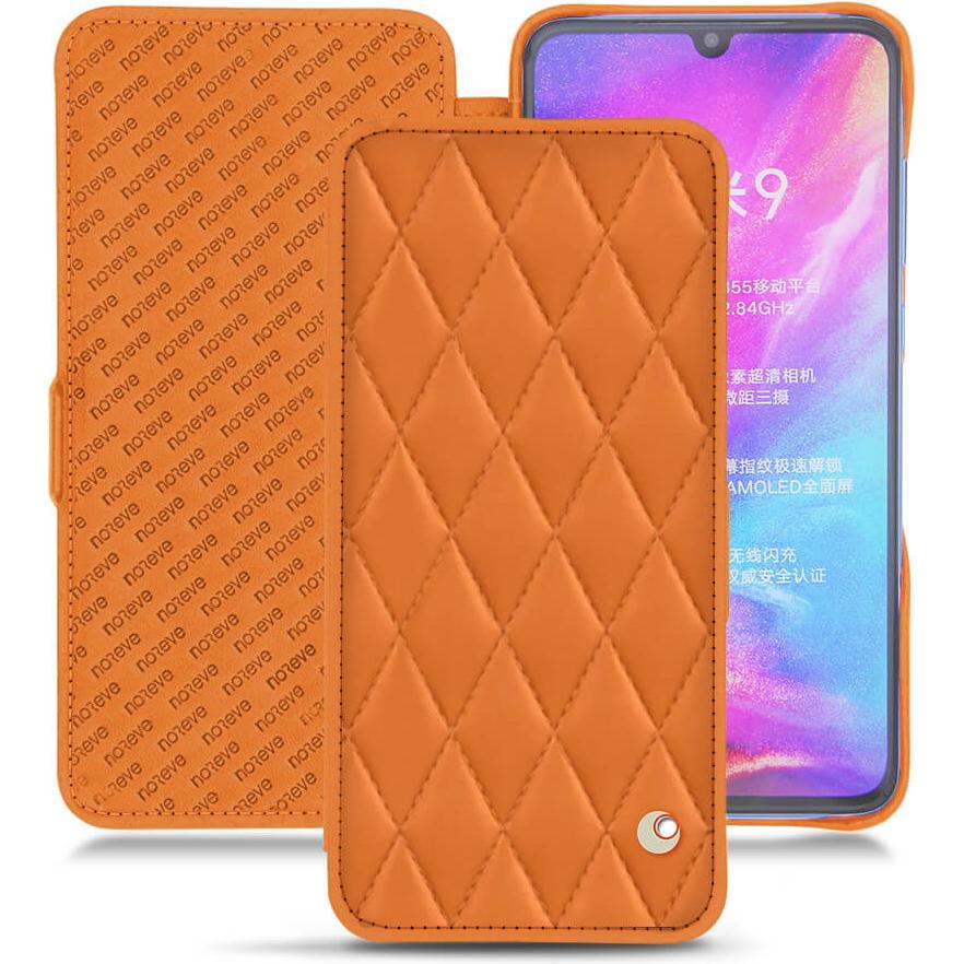 Noreve Lederschutzhülle horizontal (Xiaomi Mi 9), Smartphone Hülle, Orange