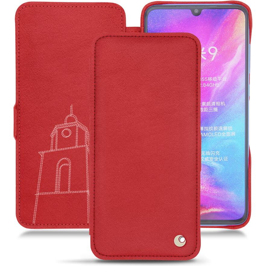 Noreve Lederschutzhülle horizontal (Xiaomi Mi 9), Smartphone Hülle, Rot