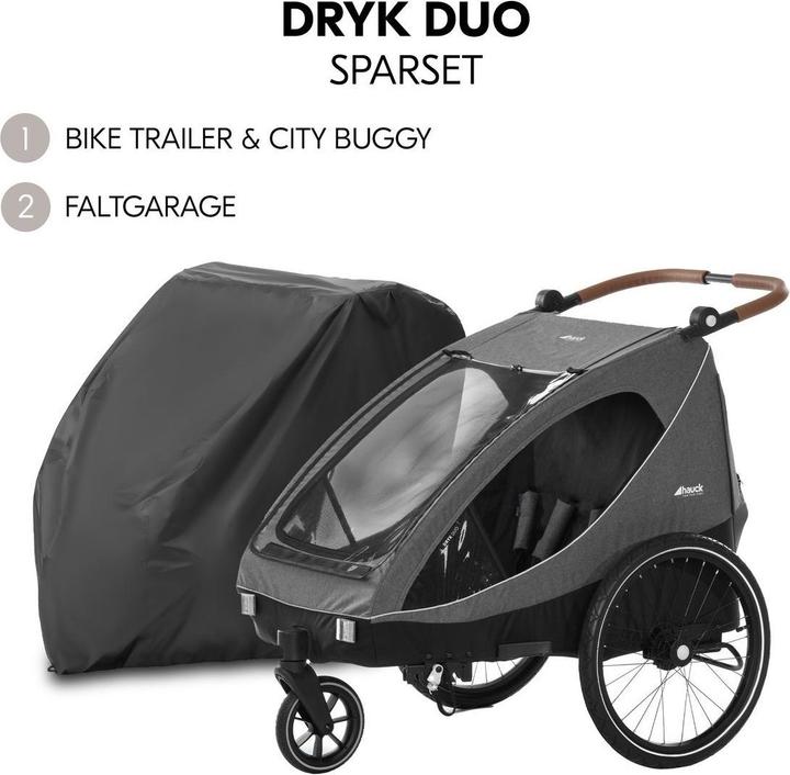 Produktbild Hauck 2in1 Fahrradanhänger Dryk Duo für 2 Kinder
