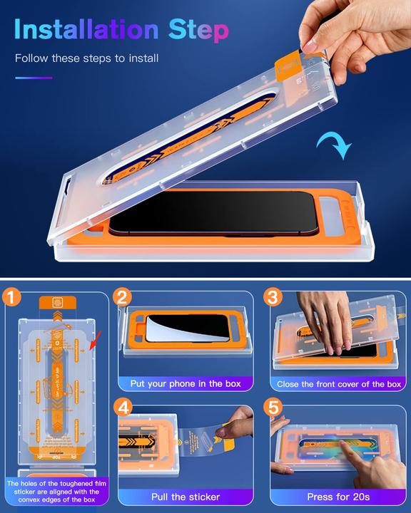 Immagine prodotto PhoneLook Vetro di protezione integrale con sistema di montaggio automatico anti-bulles e anti-poussière 3D (1 Pezzo/i, Apple iPhone 12 Pro Max)