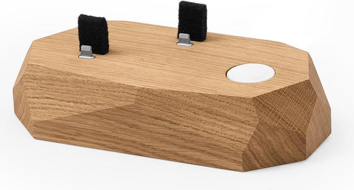 Actual product image Oakywood Triple Dock - Wooden docking station for three devices - 1 x Lightning, 1 x USB-C