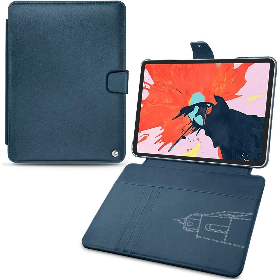 Noreve Lederschutzhülle Wallet (iPad Pro 12.9 2018 (3. Gen)), Tablet Hülle, Blau