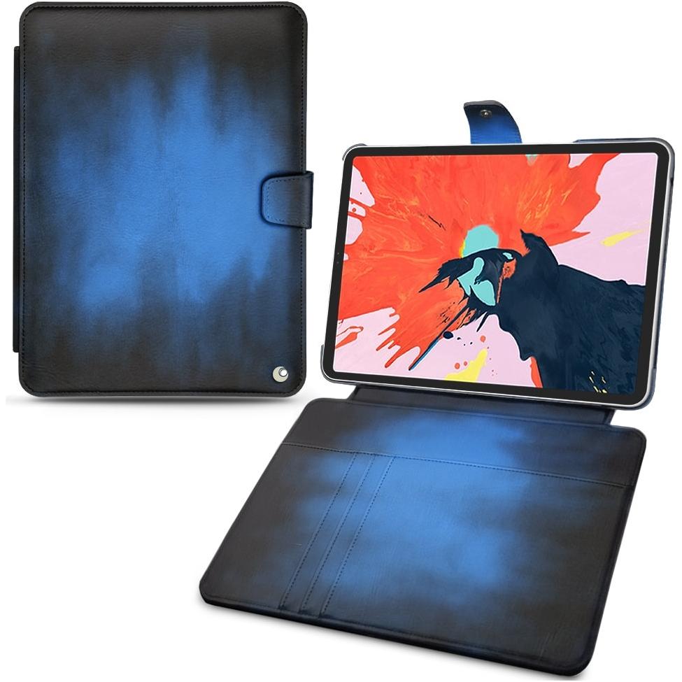 Noreve Lederschutzhülle Wallet (iPad Pro 12.9 2018 (3. Gen)), Tablet Hülle, Blau
