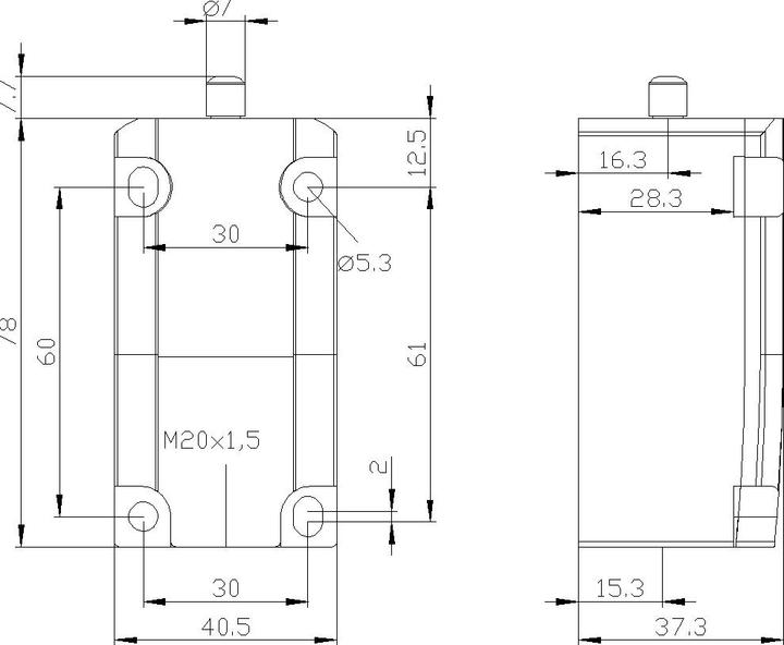 Produktbild Siemens Positionsschaltergehäuse 1S 1Ö 40mm