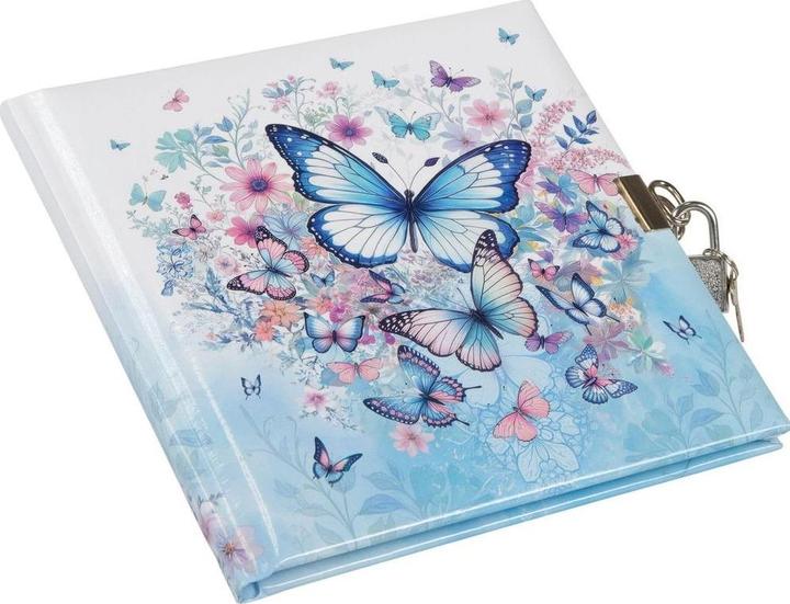 Image du produit Bruckner Brückner Tagebuch Schmetterling mit Schloss (16,5 x 16,5 cm, Blanc, Couverture rigide)